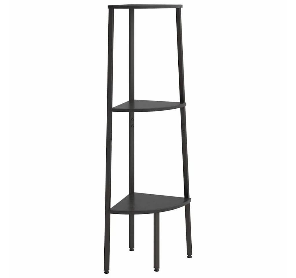 vidaXL Bücherregal Eckregal 3 Böden Schwarz Stahl - Bild 2