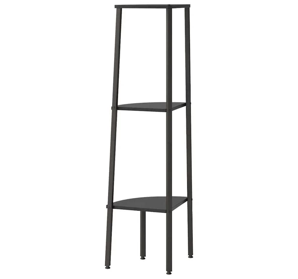vidaXL Bücherregal Eckregal 3 Böden Schwarz Stahl - Bild 5