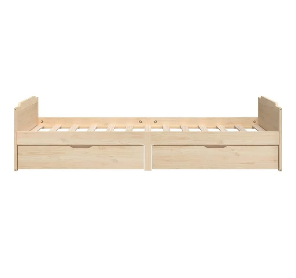 vidaXL Massivholzbett Kiefer mit Schubladen Braun Einzelbett - Bild 5