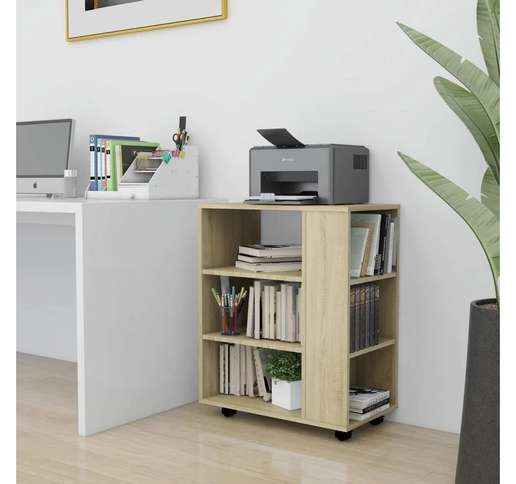 vidaXL Rollcontainer Rollschrank Sonoma-Eiche Holzwerkstoff