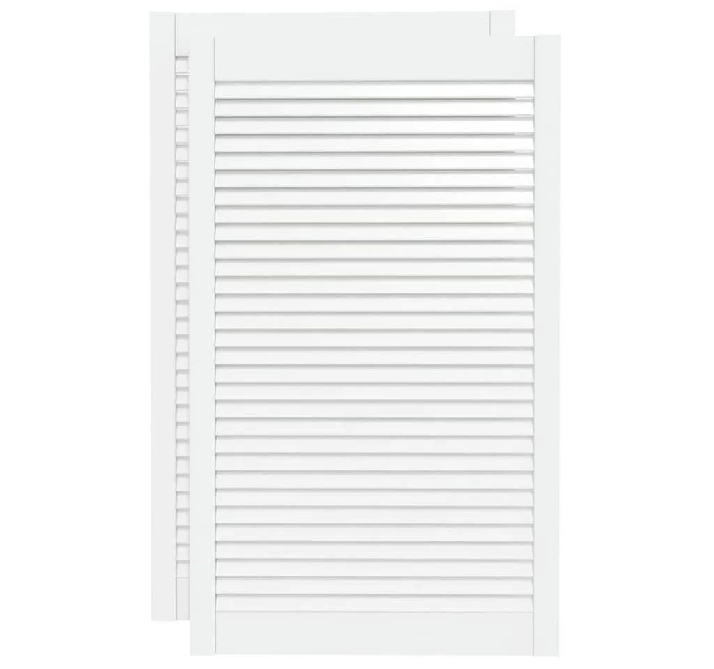 vidaXL Schranktür Lamellen-Design Weiß Massivholz 2 Stk - Bild 2