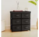 vidaXL Sideboard, Aufbewahrungsschrank mit 6 Schubladen Schwarz Stahl Bild 1