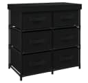 vidaXL Sideboard, Aufbewahrungsschrank mit 6 Schubladen Schwarz Stahl Bild 2