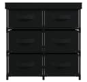 vidaXL Sideboard, Aufbewahrungsschrank mit 6 Schubladen Schwarz Stahl Bild 3