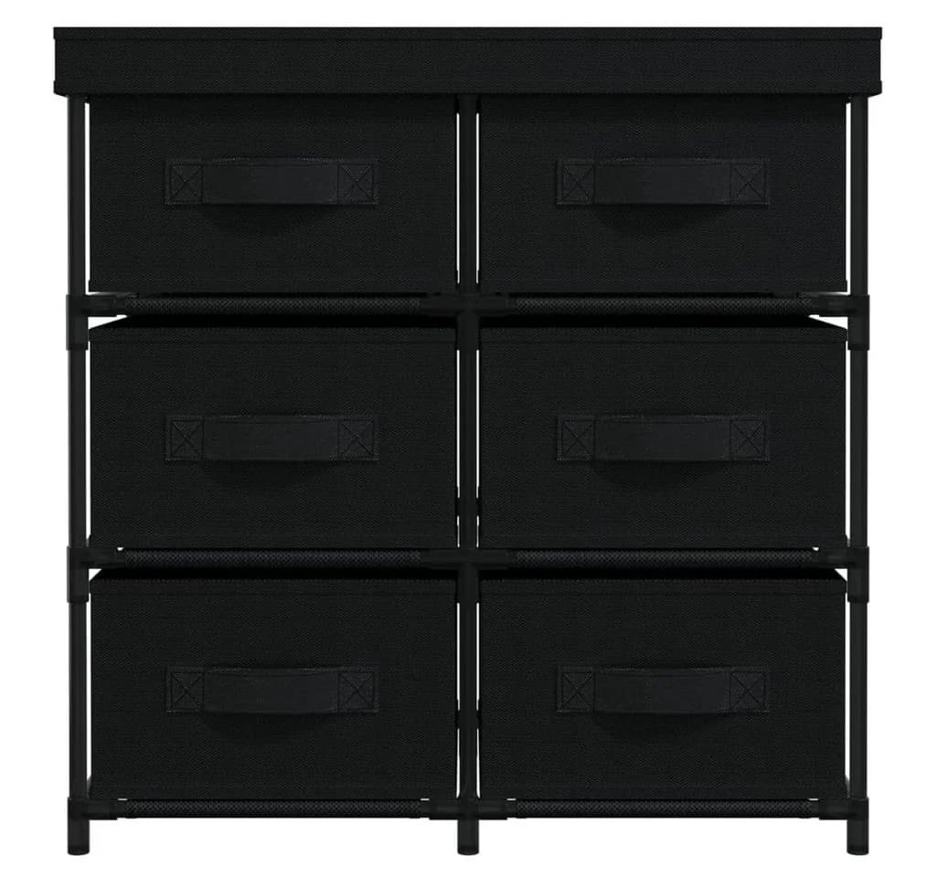 vidaXL Sideboard, Aufbewahrungsschrank mit 6 Schubladen Schwarz Stahl - Bild 3
