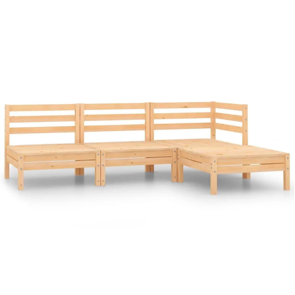vidaXL Garten-Lounge-Set 4-tlg. Braun Massivholz Kiefer