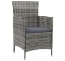 vidaXL Gartenstuhl 4er Set mit Kissen Poly Rattan Grau Bild 1