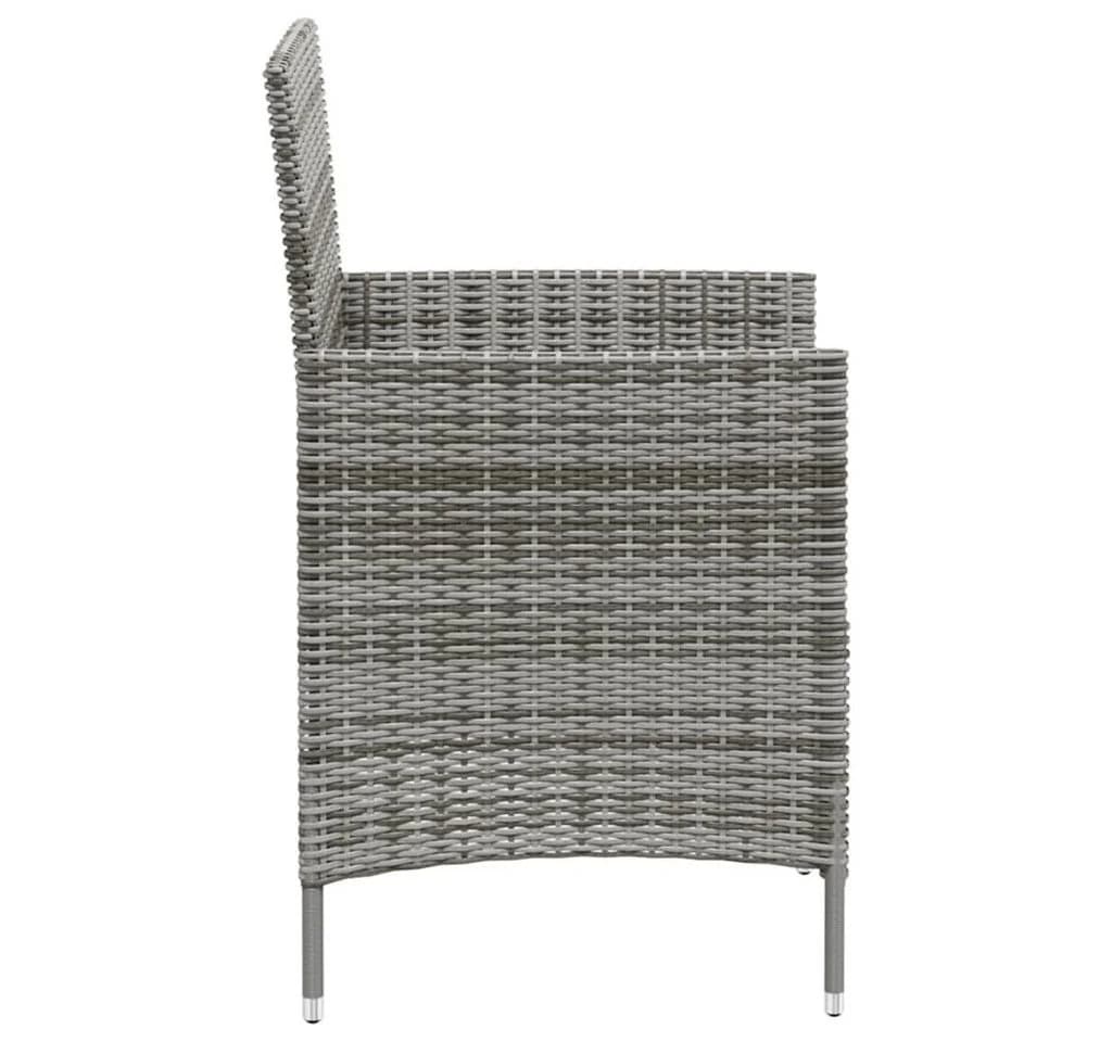 vidaXL Gartenstuhl 4er Set mit Kissen Poly Rattan Grau - Bild 4