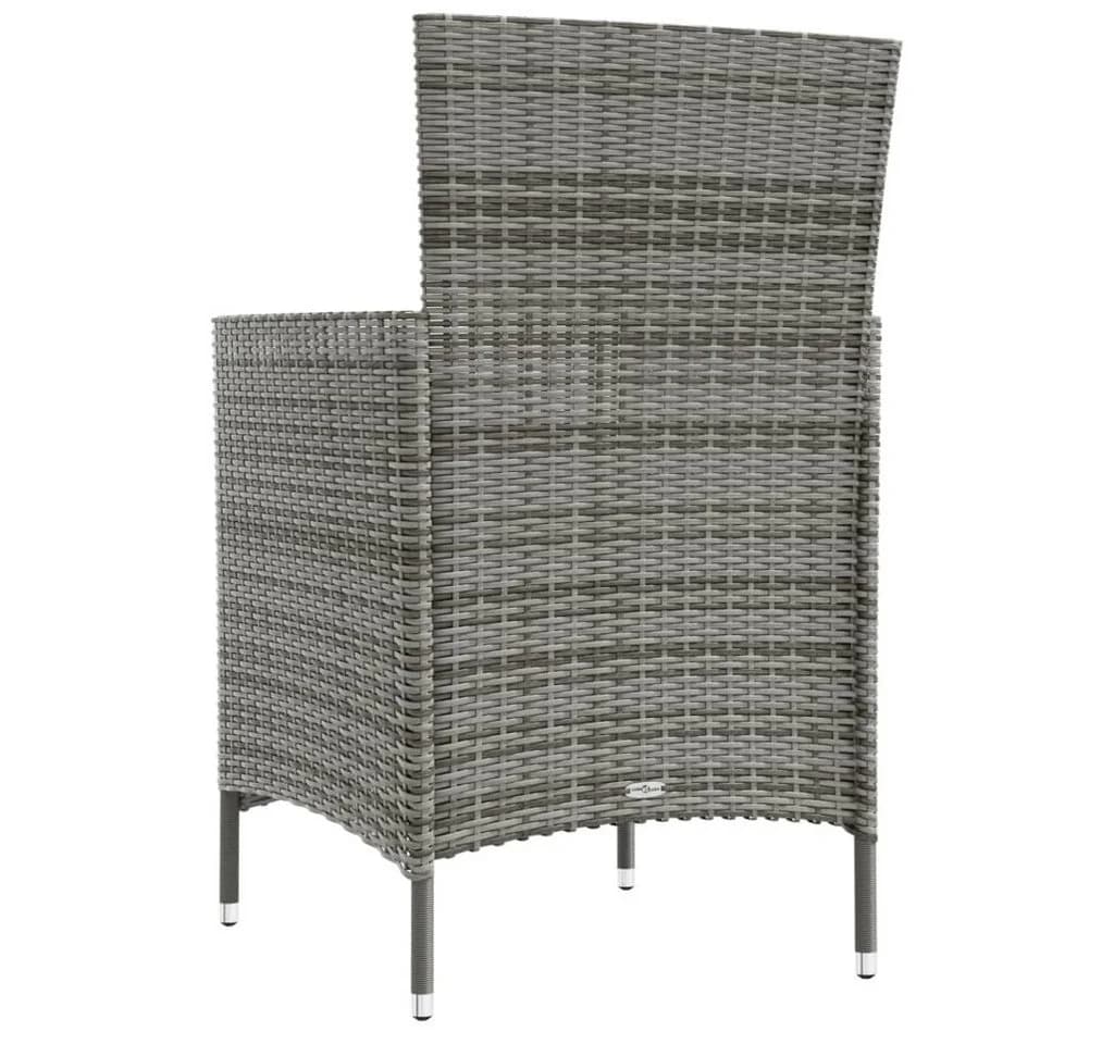 vidaXL Gartenstuhl 4er Set mit Kissen Poly Rattan Grau - Bild 5