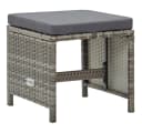 vidaXL Gartenhocker 4-tlg. Grau PE-Rattan mit Kissen Bild 1