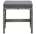 vidaXL Gartenhocker 4-tlg. Grau PE-Rattan mit Kissen Bild 3