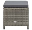 vidaXL Gartenhocker 4-tlg. Grau PE-Rattan mit Kissen Bild 4
