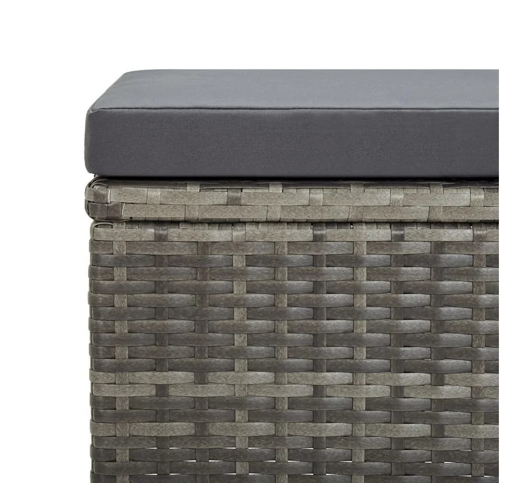 vidaXL Gartenhocker 4-tlg. Grau PE-Rattan mit Kissen - Bild 5