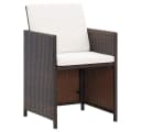 vidaXL Gartenstuhl 4-tlg. Set Poly Rattan Braun mit Kissen Bild 3