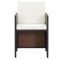 vidaXL Gartenstuhl 4-tlg. Set Poly Rattan Braun mit Kissen Bild 4