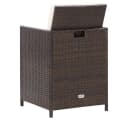 vidaXL Gartenstuhl 4-tlg. Set Poly Rattan Braun mit Kissen Bild 5