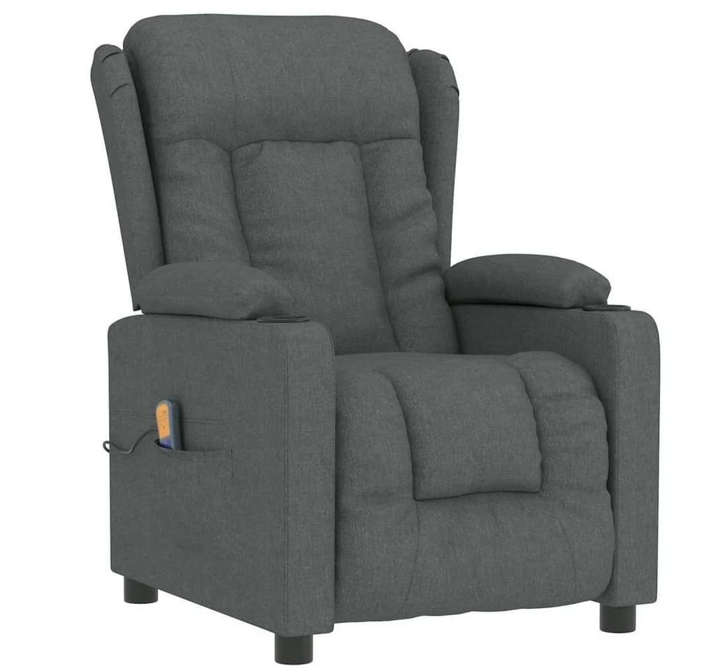 vidaXL Massagesessel Dunkelgrau Stoff 6-Punkt Vibrationsmassage - Bild 2
