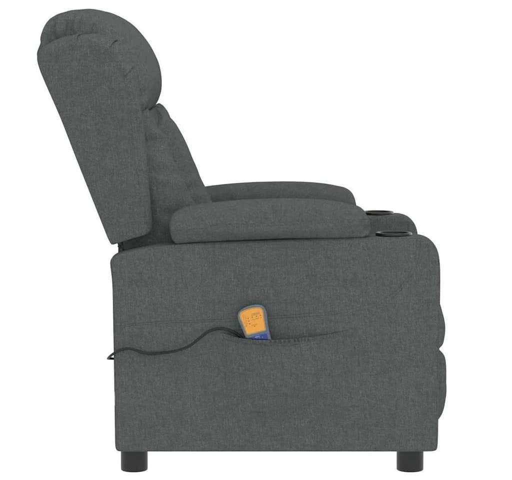 vidaXL Massagesessel Dunkelgrau Stoff 6-Punkt Vibrationsmassage - Bild 4