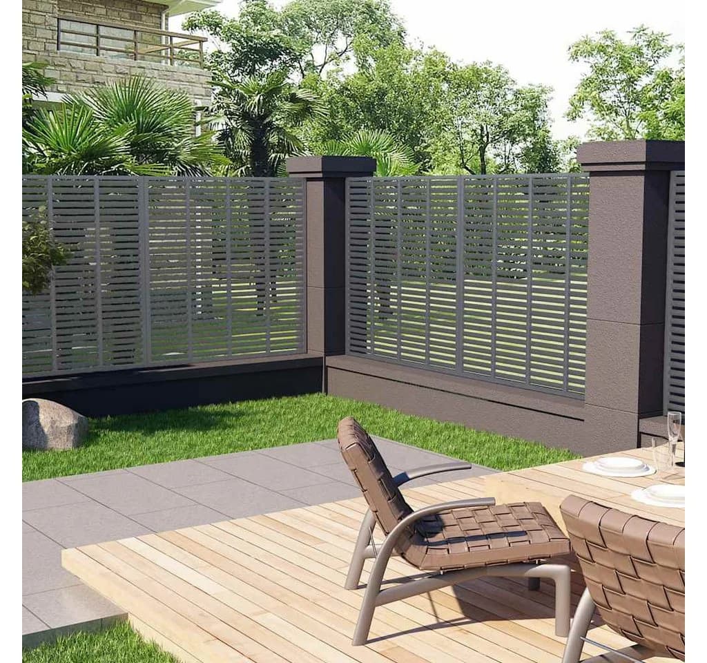 vidaXL Gartenzaun Lamellenzaun WPC Grau 180x180 cm