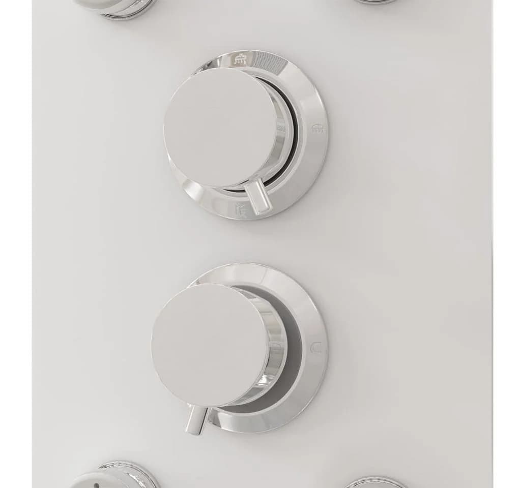 vidaXL Duschsystem Duschpaneel Glas Weiß - Bild 5