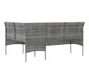 vidaXL Gartensofa L-Form Grau PE-Rattan mit Kissen Bild 5