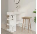 vidaXL Bartisch mit Regal Weiß 100x50x101,5 cm Holzwerkstoff Bild 1