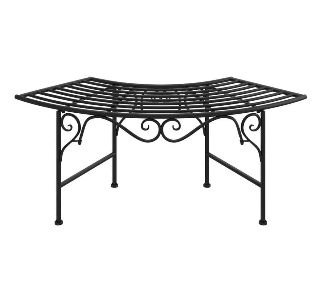 vidaXL Gartenbank Baumbank 113 cm Schwarz Stahl - Bild 2