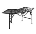 vidaXL Gartenbank Baumbank 113 cm Schwarz Stahl Bild 3