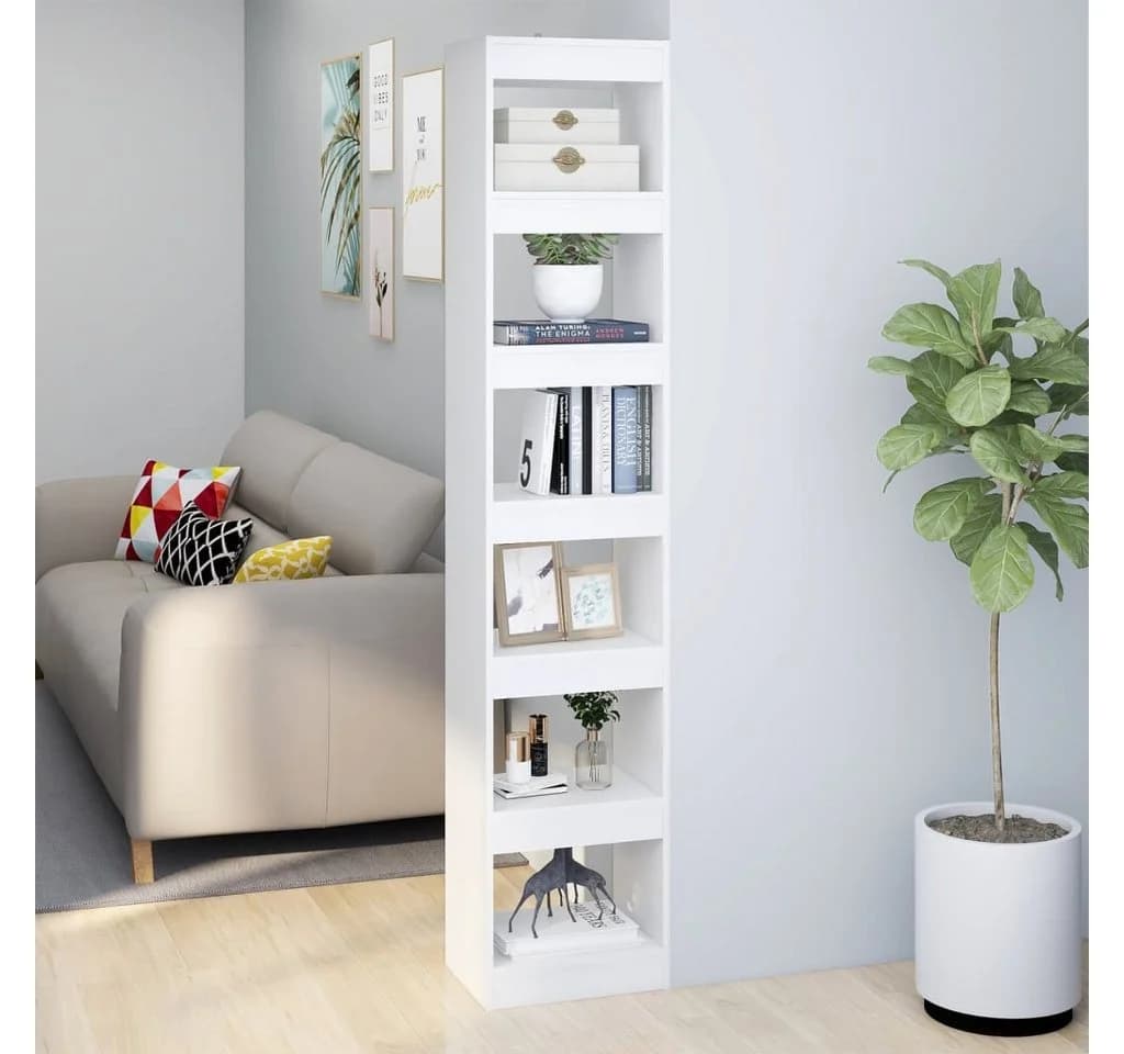 vidaXL Bücherregal Raumteiler Weiß Holz