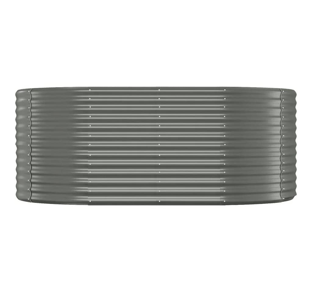 vidaXL Hochbeet Oval Pulverbeschichteter Stahl Grau - Bild 3