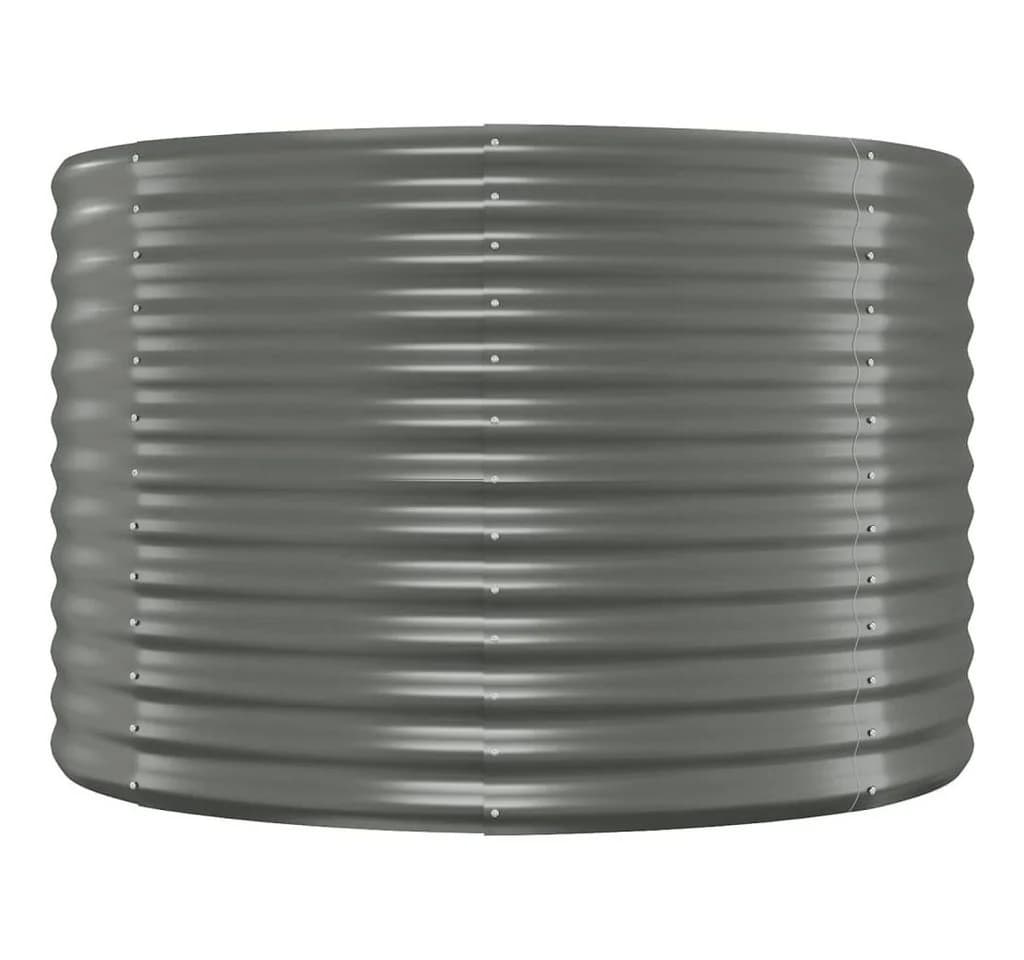 vidaXL Hochbeet Oval Pulverbeschichteter Stahl Grau - Bild 4