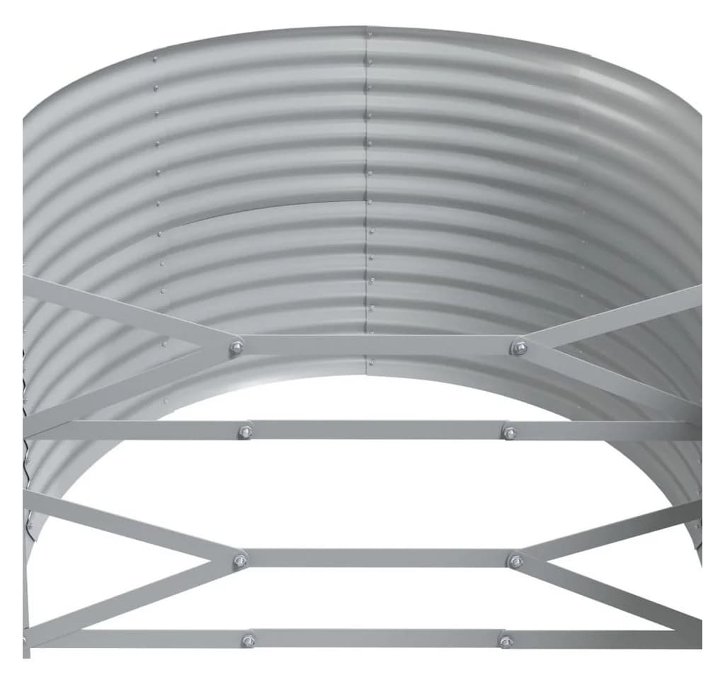 vidaXL Hochbeet Oval Pulverbeschichteter Stahl Grau - Bild 5