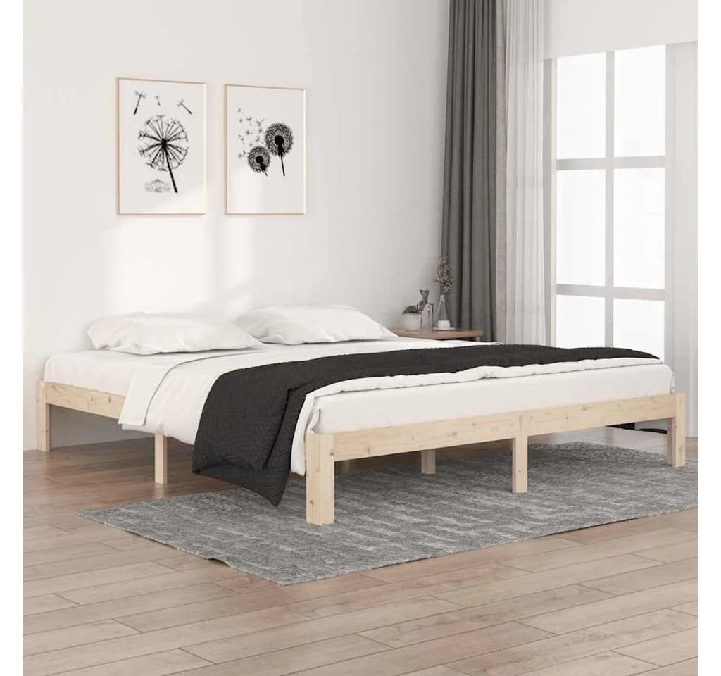 vidaXL Massivholzbett 180x200 cm Kiefernholz Modern