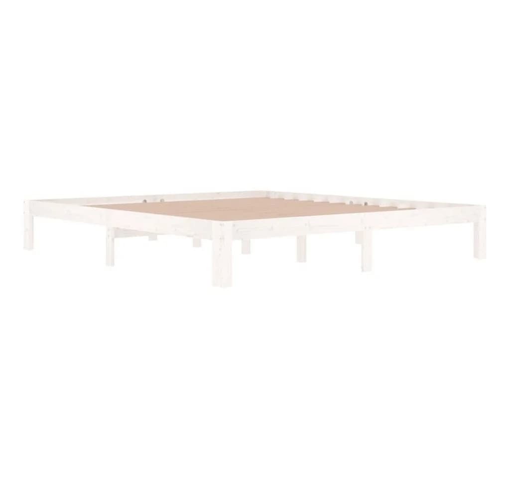 vidaXL Massivholzbett Weiß 180x200 cm Kiefernholz - Bild 2