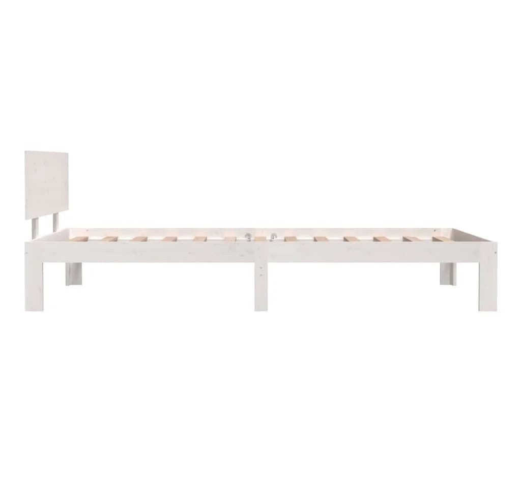 vidaXL Massivholzbett Weiß Kiefer 100x200 cm mit Kopfteil - Bild 5