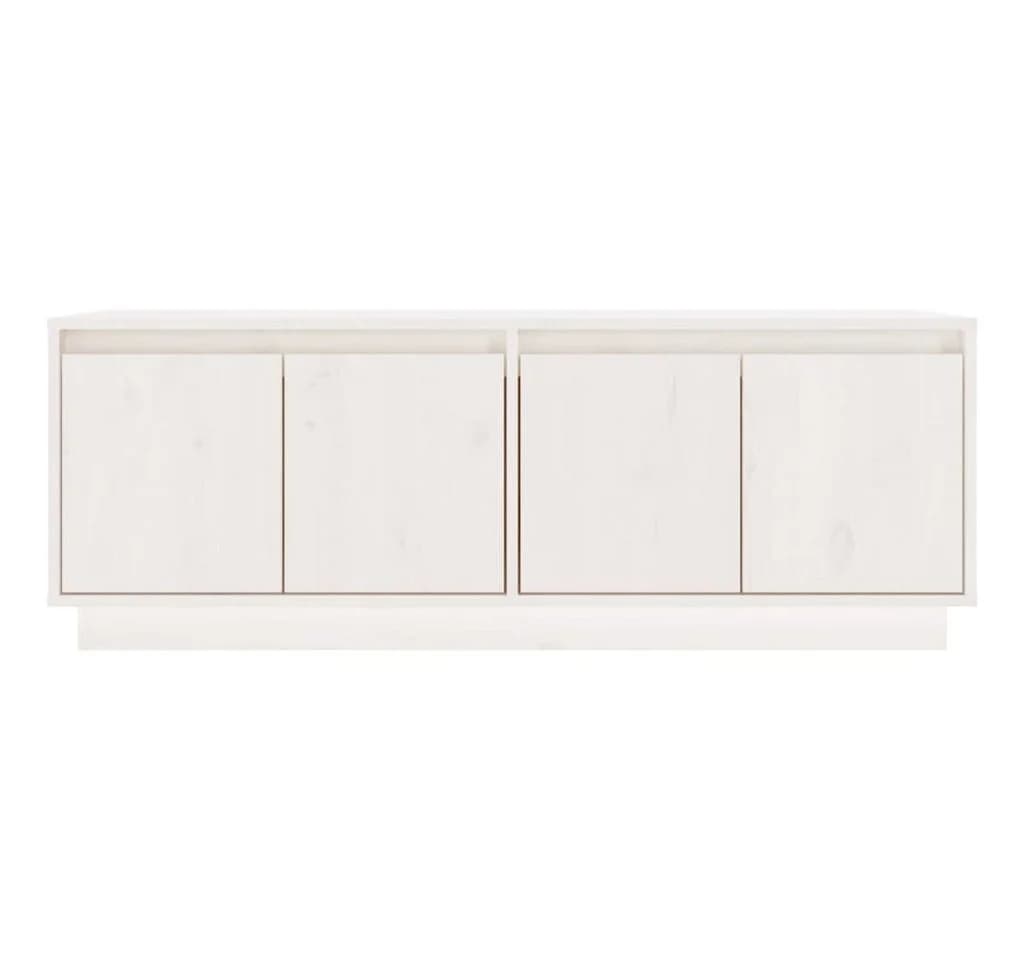 vidaXL TV-Schrank Weiß Massivholz Kiefer - Bild 5