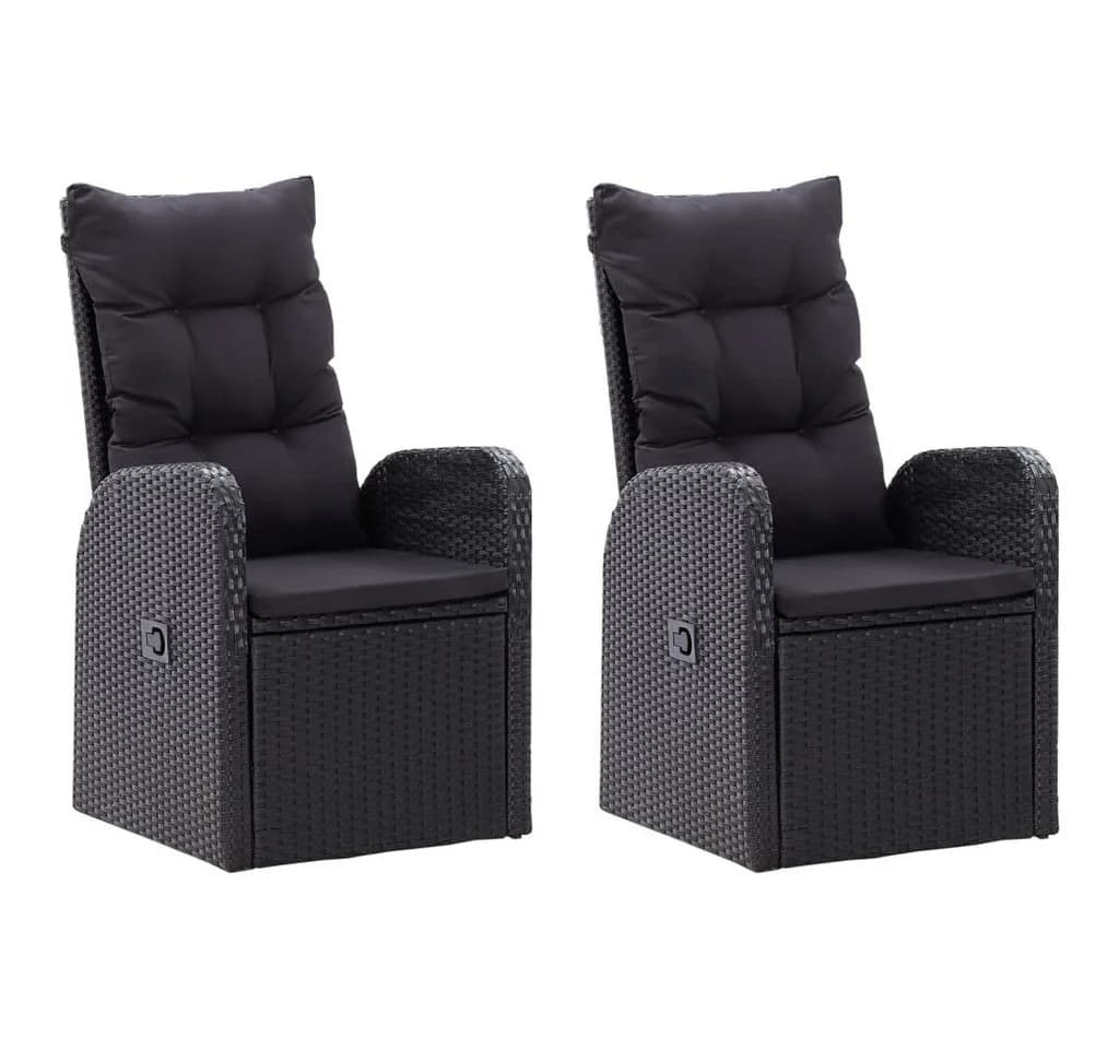 vidaXL Garten-Essgruppe 7-tlg. mit Kissen Schwarz PE-Rattan - Bild 3