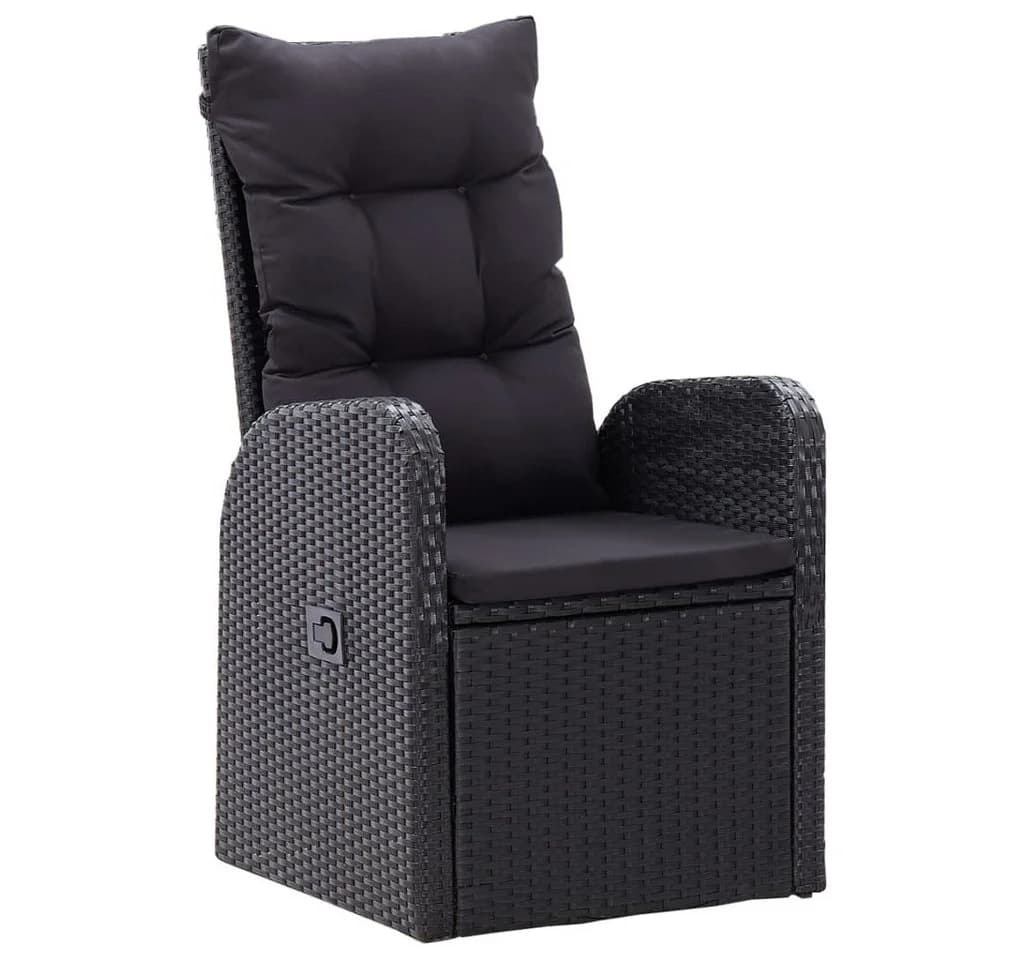 vidaXL Garten-Essgruppe 7-tlg. mit Kissen Schwarz PE-Rattan - Bild 4