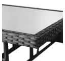 vidaXL Gartentisch Schwarz Poly Rattan mit Glasplatte Bild 4