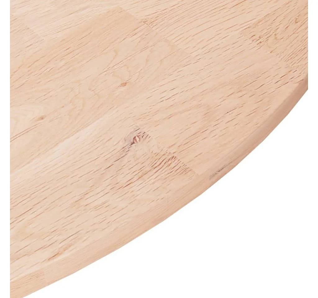 vidaXL Runde Tischplatte Ø70 cm Massivholz Eiche Unbehandelt - Bild 3