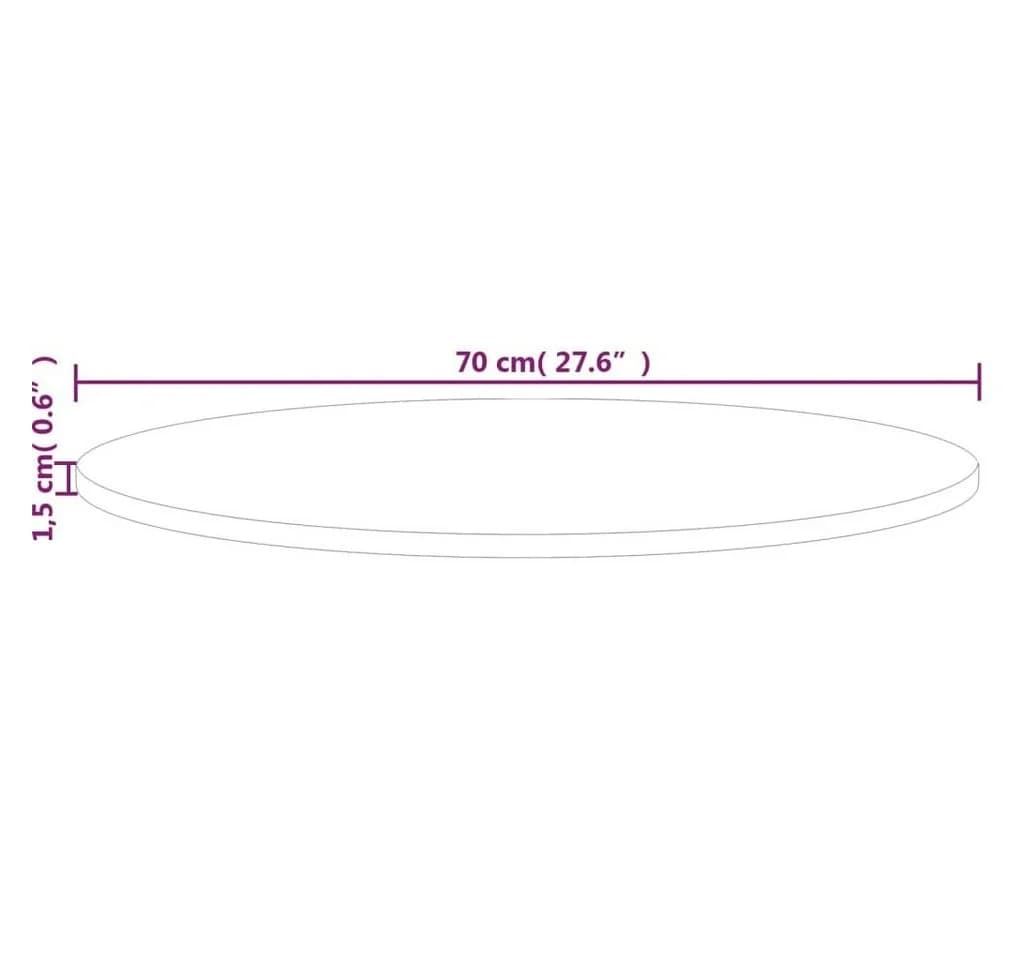 vidaXL Runde Tischplatte Ø70 cm Massivholz Eiche Unbehandelt - Bild 4