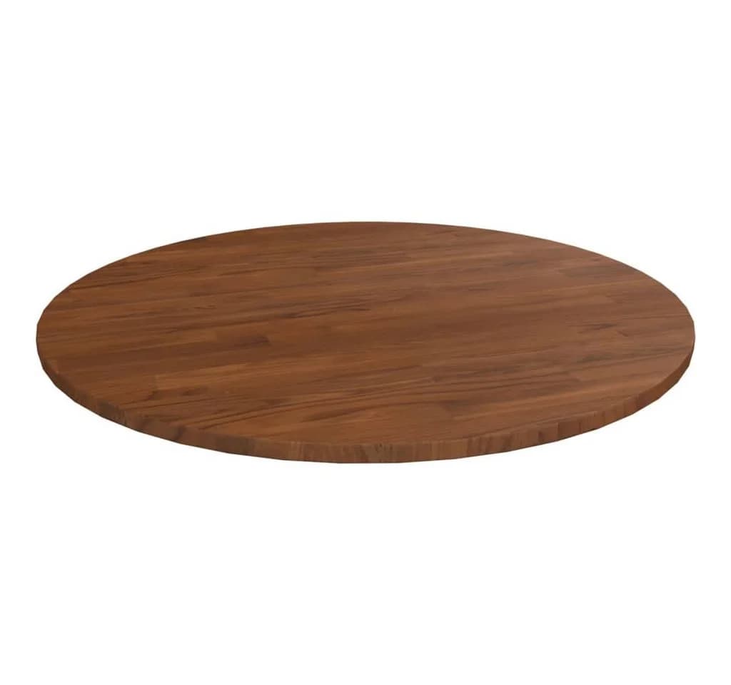 vidaXL Runde Tischplatte Dunkelbraun Massiv Eiche Ø70cm - Bild 2