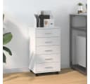 vidaXL Kommode Schubladenschrank 5 Fächer Hochglanz-Weiß Rollen Bild 1