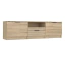 vidaXL TV-Schrank Sonoma Eiche 140 cm Spanplatte Lowboard Bild 2