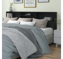 vidaXL Bett Kopfteil mit Ablagen Schwarz Bild 1