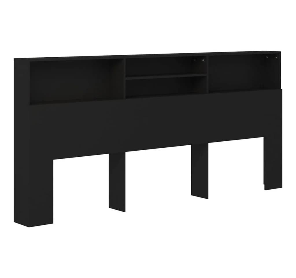 vidaXL Bett Kopfteil mit Ablagen Schwarz - Bild 2