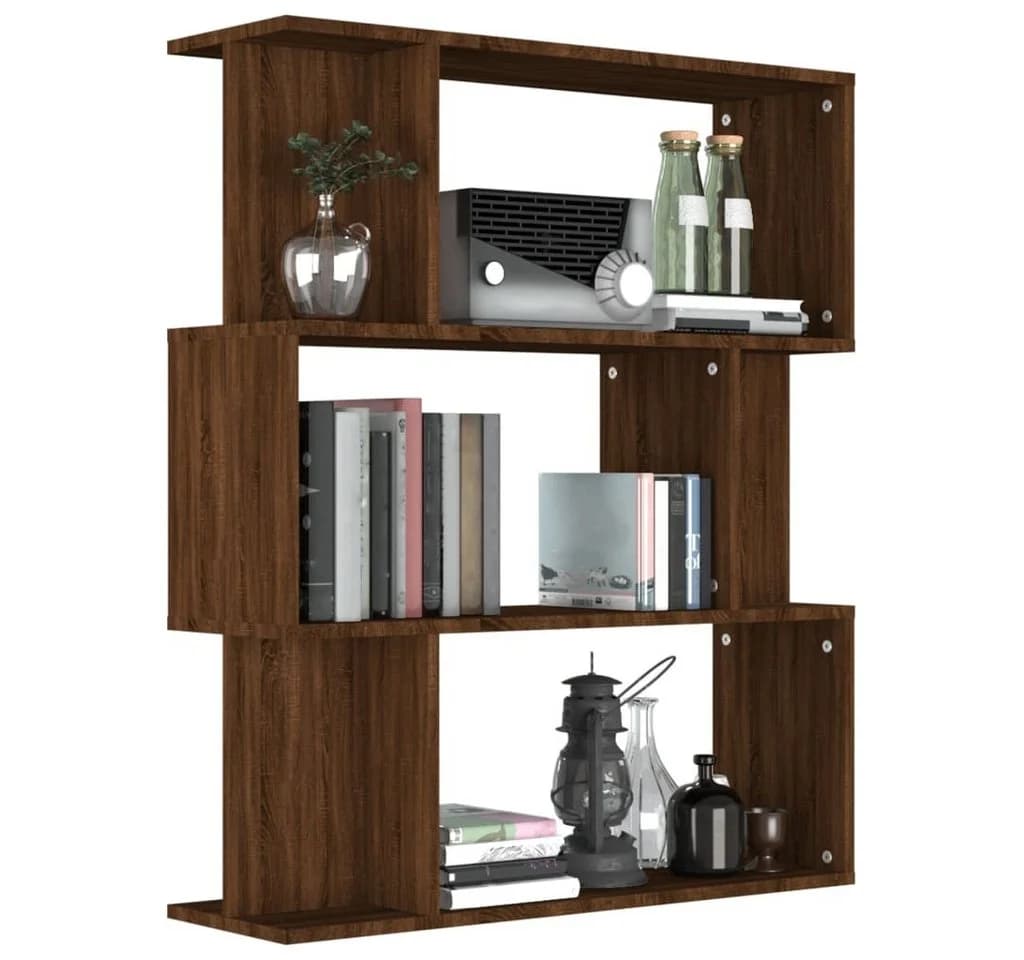vidaXL Bücherregal Raumteiler Braun Eiche Holzwerkstoff - Bild 4