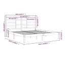 vidaXL Massivholzbett Grau 200x200 cm mit Kopfteil Bild 5