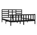 vidaXL Bettgestell 200x200 cm Schwarz Massivholz Bild 2