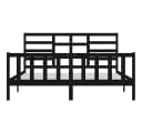vidaXL Bettgestell 200x200 cm Schwarz Massivholz Bild 5
